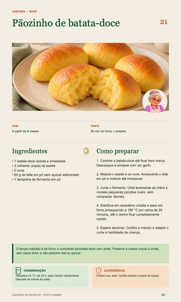 Página real: Pãozinho de batata-doce, A partir de 6 meses